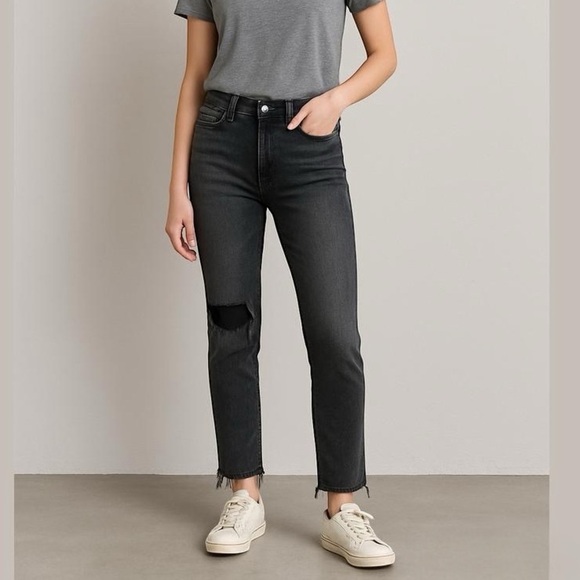 Balenciaga 2017 Archetype Black Gray Mid-Rise Distressed Cotton Stretch Jeans 8 - Picture 1 of 14